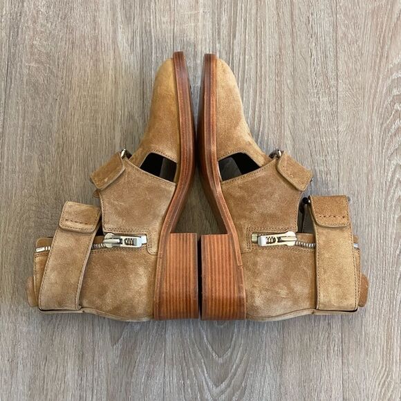 RARE NWT 3.1 PHILLIP LIM Addis Cutout Suede Leather Buckle Boot Tan Oak, Size 38 - Picture 7 of 12